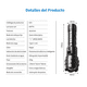 thumbnail image 3 of Linterna 100000 lumens táctica recargabla portátil alta potencia con zoom 5 modos de iluminación, 3 of 3