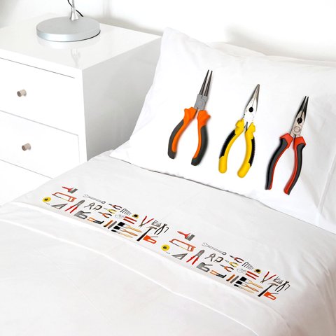 Tuyo Print - Juego De Sábanas 1,5 Pl Herramientas