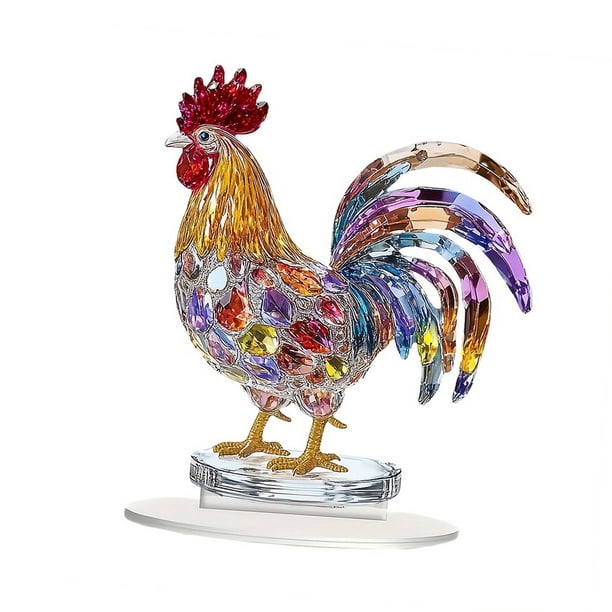 Letrero Acrílico De Gallo 2D, Adorno De Pollo Colorido Para Sala De Estar, Estantería, Cafetería