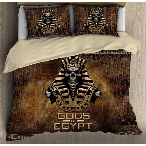 Skull Ancient Egypt Quilt Duvet Cover Set Bedding Kids Comforter Cover3-Piece Bedding Set