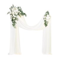 Magideal - Arco De Flores Para Boda Con Cortinas, Hojas , Decoración De Fondo, Guirnalda Rústica De Flores Artificiales Para La Ceremonia De Recepción De B
