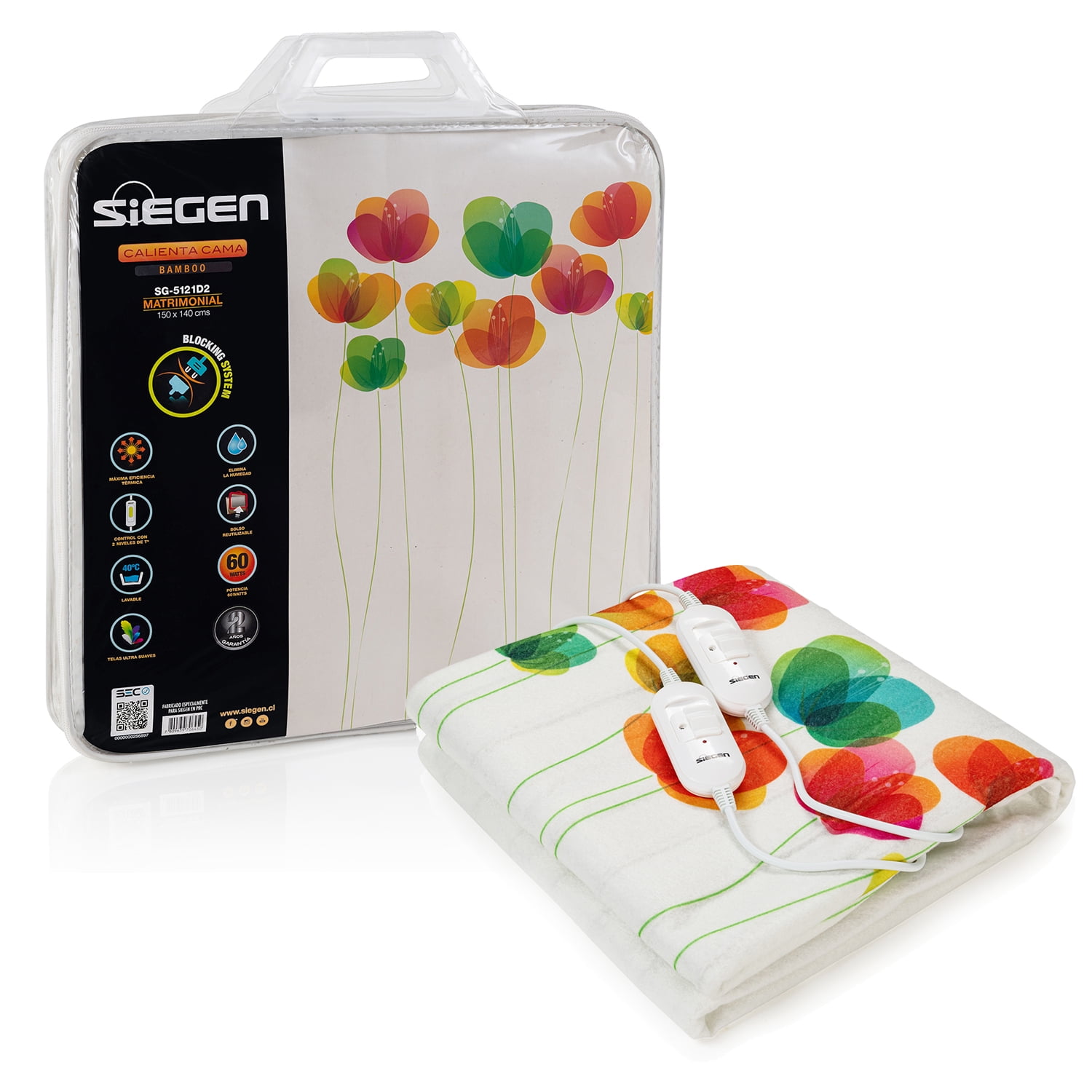 Calienta Cama Siegen Sg-5121d2 2 Plazas (150 X 140 Cms)