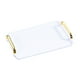 thumbnail image 1 of Bandeja para Servir, Bandeja Decorativa para Maquillaje, Organizador Rectangular para Baño, Joyería, Perfume, Soporte Cosmético para Mesa de Ducha, Es blanco, 1 of 5