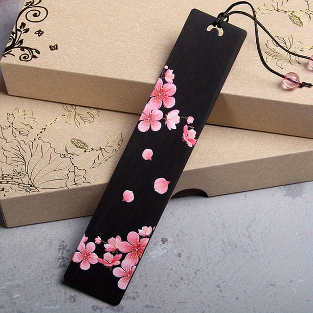 Beautiful Hand-Carved Chinese Plum Blossom Butterfly Wooden Bookmark - Perfect for School, Reading, and Gifts!