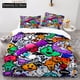 thumbnail image 1 of x5 Bed SheetsHip Hop Art Duvet Cover Set For Teens Boys Girls Colorful Graffiti Polyester Comforter Cover Set Rock Music Sports Quilt Cover 3-Piece Bedding Set (1 Duvet Cover + 2 Pillow Shams) nj5, 1 of 5