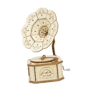 Magideal - Fonógrafo 3D, Rompecabezas De Madera, Caja De Música Grabada, Adorno Artesanal, Kits De Construcción Mecánicos Para Adultos, Construcción Mecánica Diy Estilo A