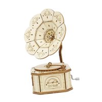 Magideal - Fonógrafo 3D, Rompecabezas De Madera, Caja De Música Grabada, Adorno Artesanal, Kits De Construcción Mecánicos Para Adultos, Construcción Mecánica Diy Estilo A