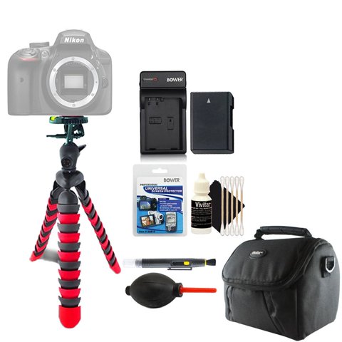 Teds Electronics - Trípode Flexible Con Batería De Repuesto Y Kit De Limpieza Ni