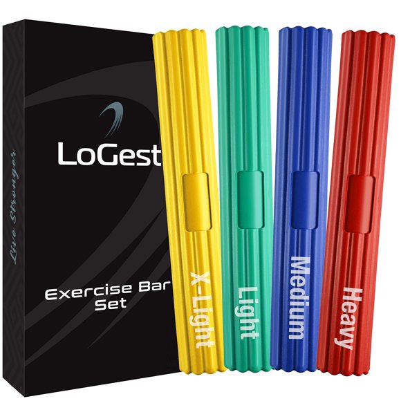 Juego de barras de ejercicio manual LogEst Twist de 4 piezas con manual