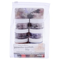 Cuccio Colour - Sistema De Salsa De Color De Uñas Con Esmalte En Polvo Profesional - Citas Urbanas De Para Es - X Azul Pastel De Menta, Naranja Negra, Plateado Con Purpurina Rosa Bebé