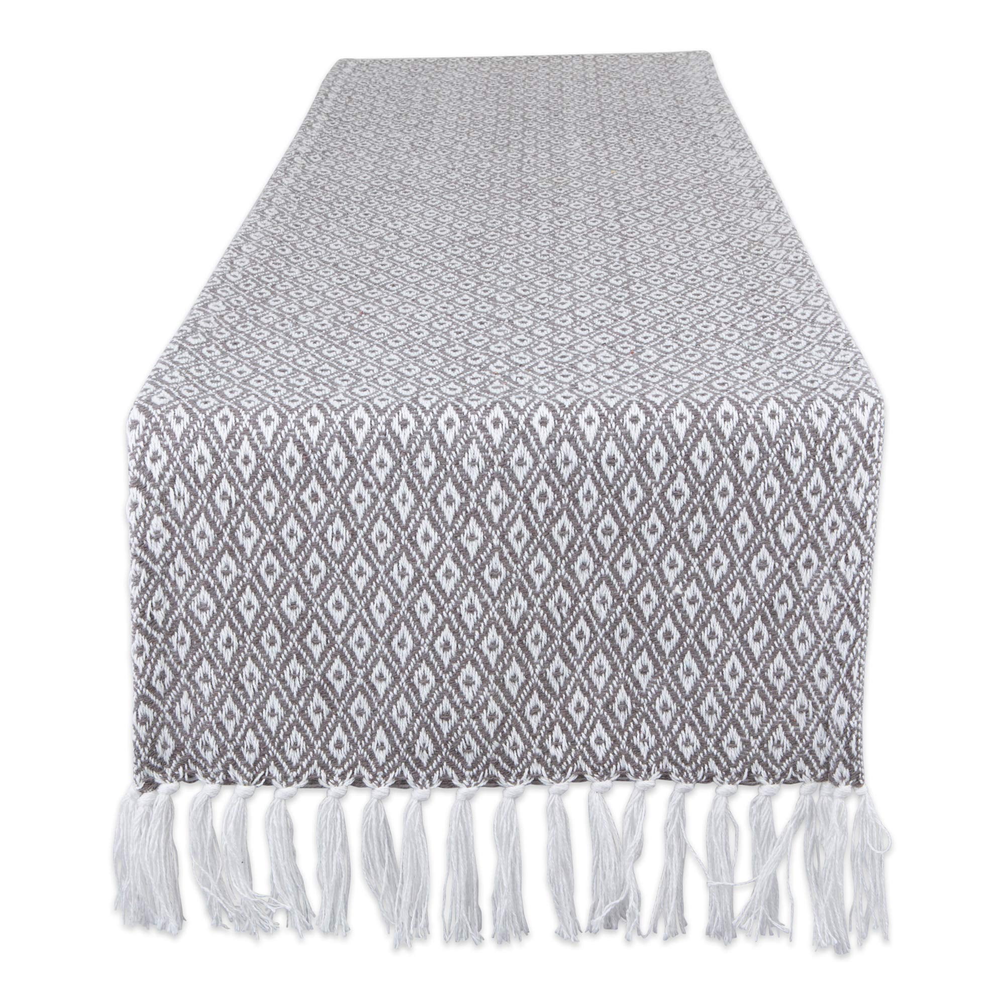 Camino De Mesa Dii Estilo Campestre Mini Diamante 38x183 Cm Gris