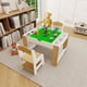 thumbnail image 2 of Kids 2 in 1 Play Table & 2 Chairs Set,with 7 Storage Compartments,Compatible with LEGO Building Block,Modern Activity Learning Table Game Furniture-White, 2 of 3