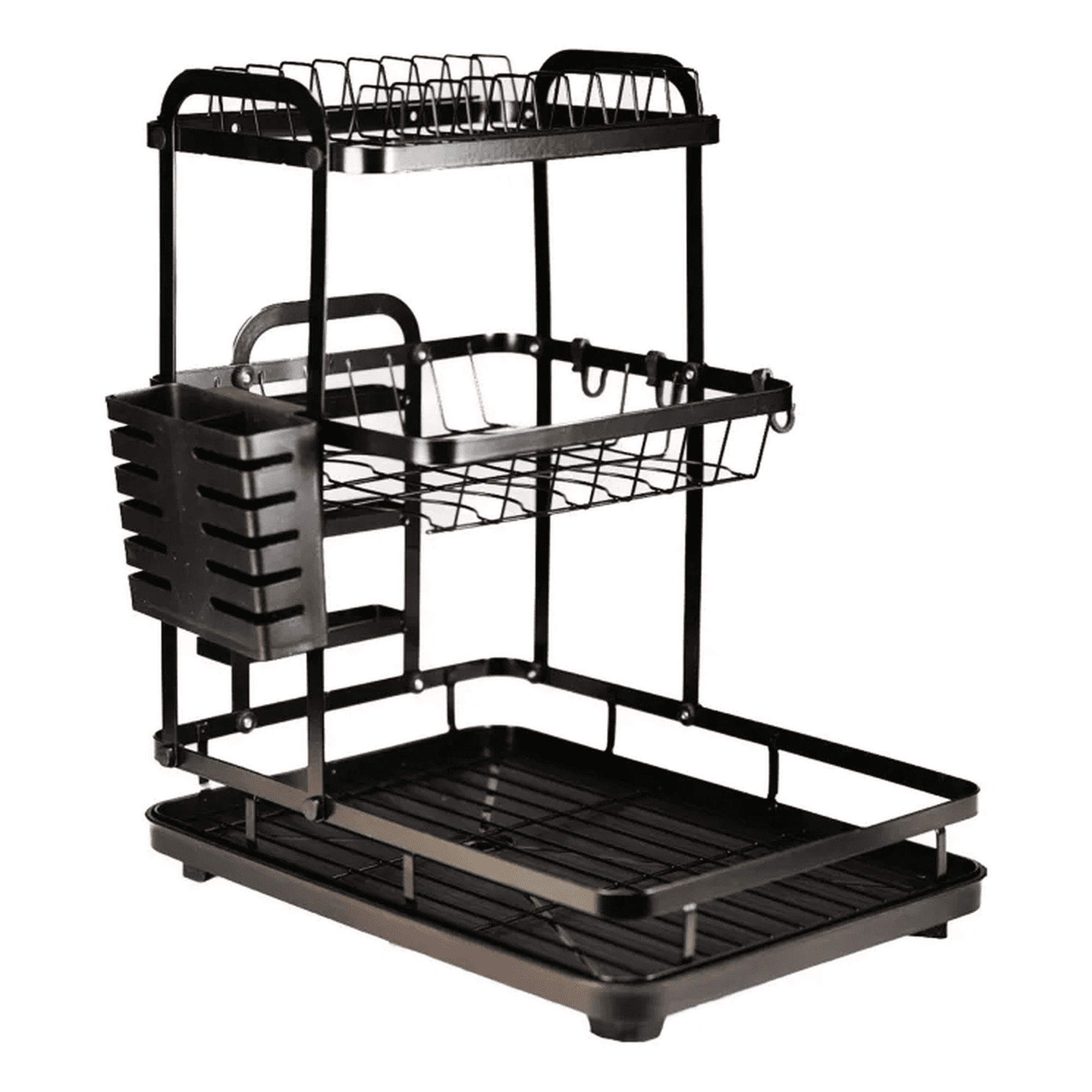 Genérico - Secaplatos Negro Metal 3 Niveles