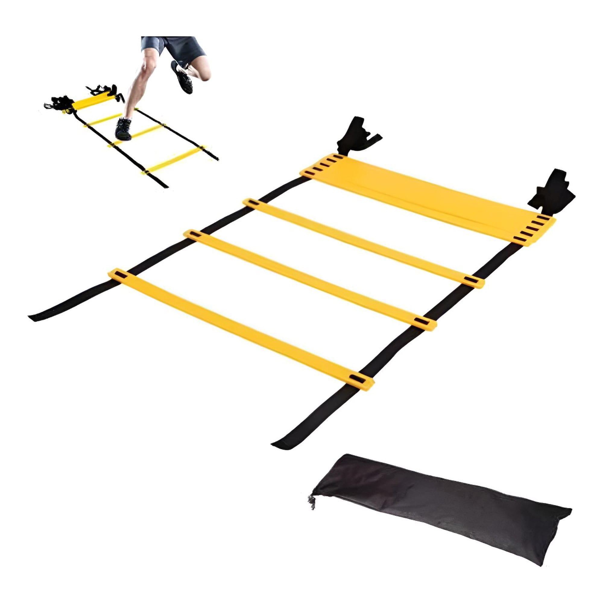 Genérica - Escalera Entrenamiento Profesional Futbol 6 Mts 12 Peldaños Negro