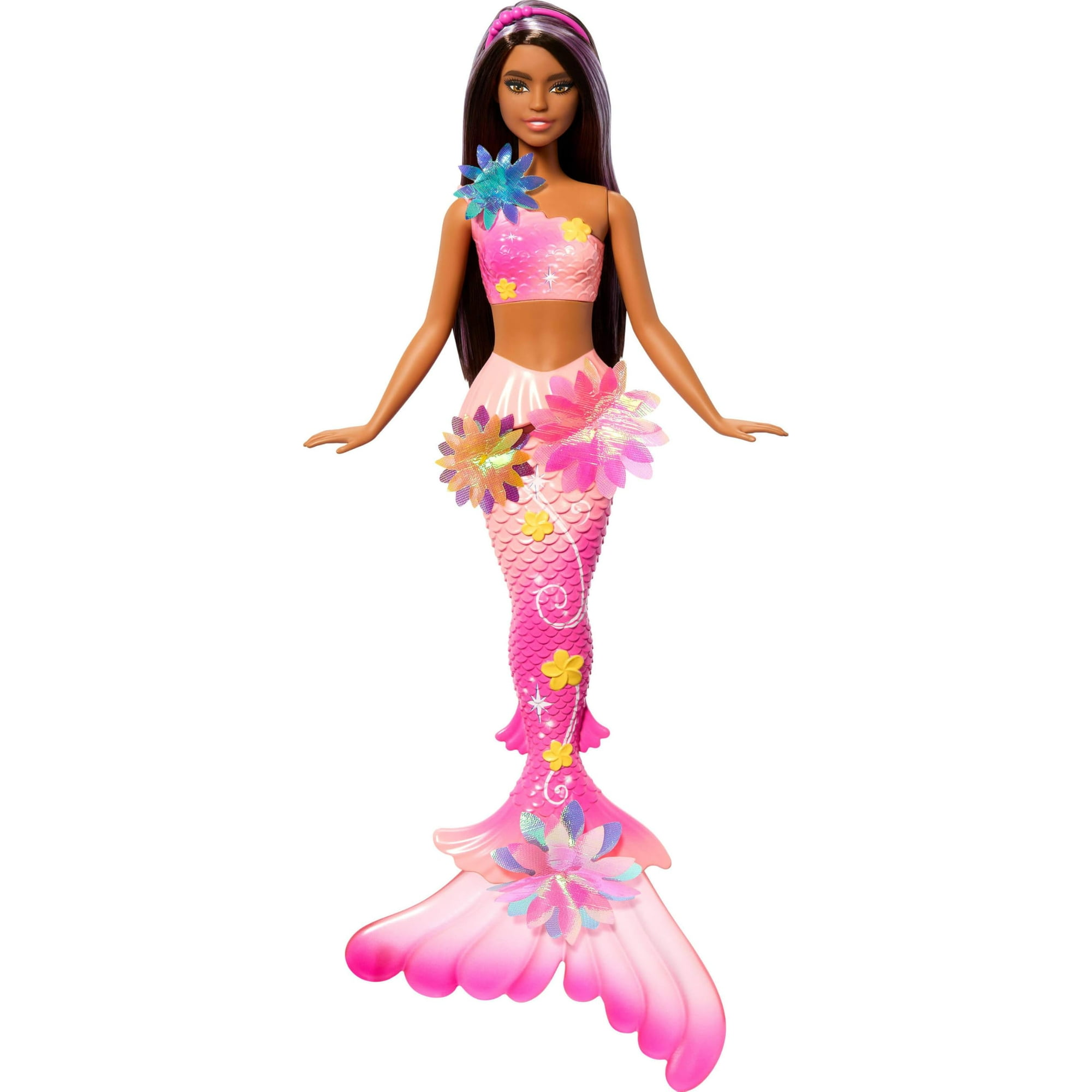 Muñeca De Juguete Barbie Con Forma De Sirena Mágica Con Flores Florecientes