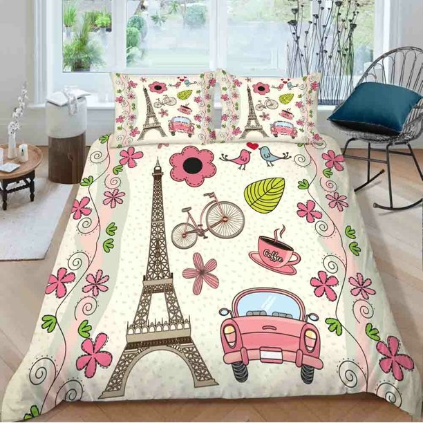 Red Castle Station Duvet Quilt Covers Pillow Case Bedding Sets3-Piece Bedding Set (1 Duvet Cover + 2 Pillow Shams)
