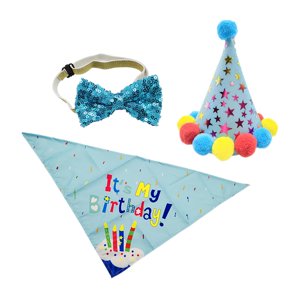 Ioensy - Perros Cumpleaños Bufanda Accesorio Perros Cumpleaños Fiesta Suministro