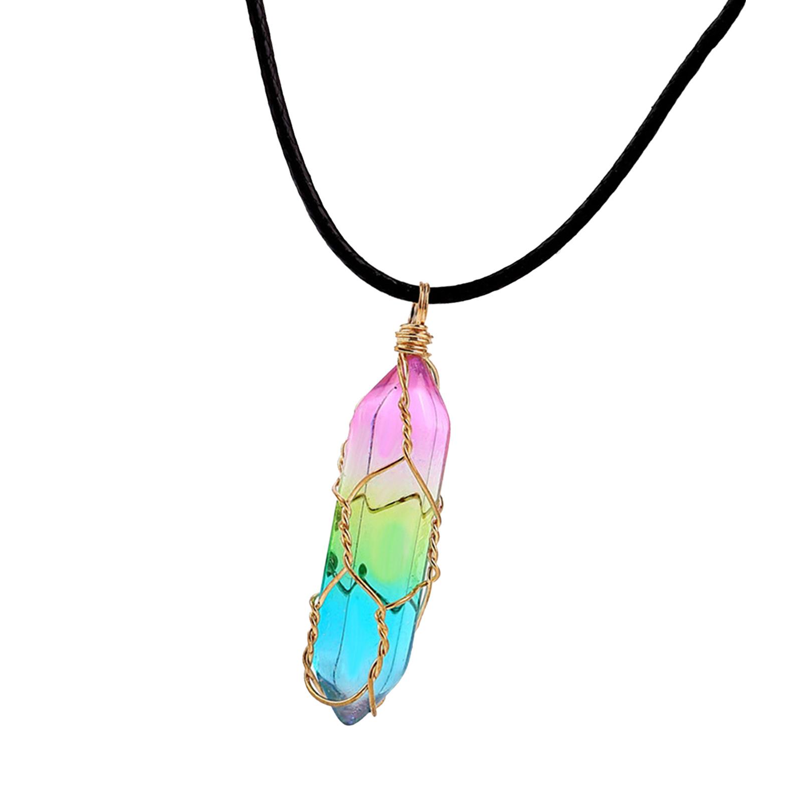 Magideal - Collar De Cristal Colgante De Geométrico Vintage Cadena Ajustable Frágil De Moda Elegante Para Día De Navidad Hombres Mujeres