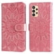 thumbnail image 3 of Funda tipo cartera FOXDOCK para Samsung Galaxy A13 4G , diseño girasol en relieve, cuero PU, cierre magnético, soporte y tarjetero, 3 of 5