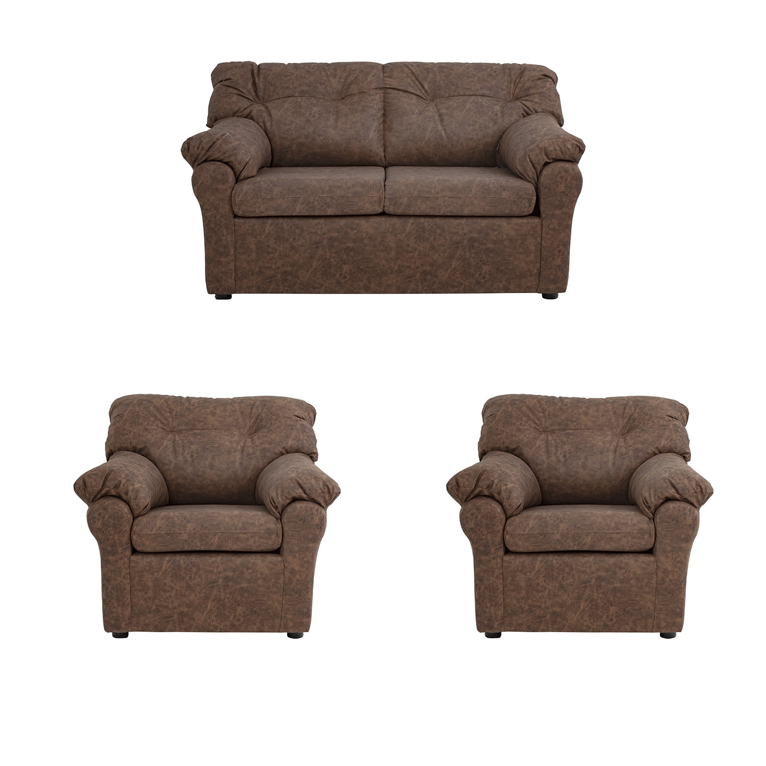 Muebles América - Living América 211 Cuero Auris Café