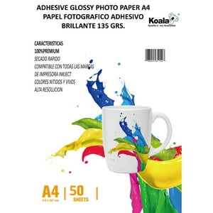 Arkolor - Papel Fotografico Adhesivo 135 Gramos A4