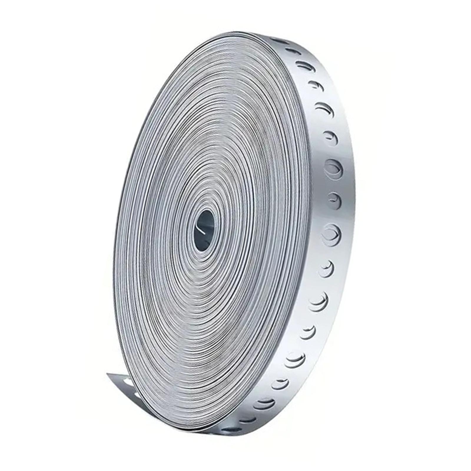 Ioensy - Correa De Suspensión De Tubería De Metal Resistente De 49,2 Pies X 0,7 Pulgadas, Rollo De Flejado Versátil