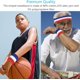 thumbnail image 3 of Juego de 6 muñequeras a rayas: 2 diademas deportivas y 4 muñequeras de tenis. Absorben la humedad y absorben el sudor para ejercicios atléticos y baloncesto., 3 of 7