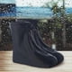 thumbnail image 3 of Sapato de lluvia cubre botas impermeables zapatillas de plástico Galoshes para mujeres hombres niños, zapatillas antideslizantes Negro (M), 3 of 3