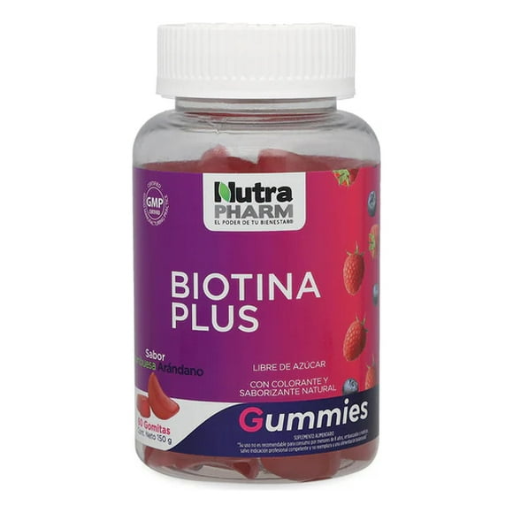 Nutra Pharm Biotina Plus Gomitas 60 Unid Frambuesa