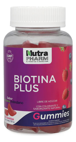 Nutrapharm - Nutra Pharm Biotina Plus Gomitas 60 Unid Frambuesa