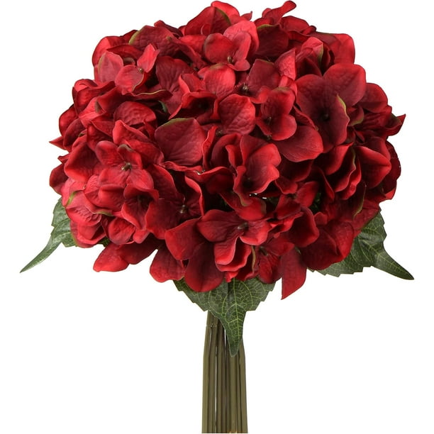 Flores artificiales para boda, flores falsas, ramos de hortensias artificiales, arreglos florales DIY para decoración del hogar y el jardín, 1 paquete