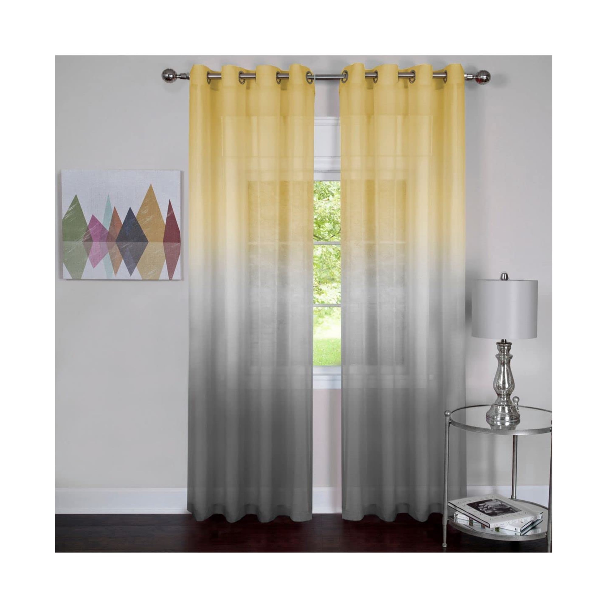 Cortina Achim Rainbow Con Ojales, 52 X 63 Cm, Poliéster Gris