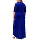 thumbnail image 4 of Agnes Orinda Disfraces de Halloween Vestido de Fiesta para Mujer Tallas Grandes Terciopelo Cuello en V Lentejuelas Brillantes Manga Media Dobladillo Alto Bajo Elegante Línea A Midi 2X Azul Real, 4 of 6