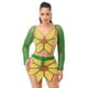 thumbnail image 1 of Saronite Conjunto de Top de Manga Larga con Cuello en V y Falda con Cordón Ajustable en la Espalda, Color Verde (para Mujer), 1 of 5