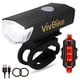 thumbnail image 1 of Set de Luces Recargables para Bicicleta VivBike para Uso Diario, Luz LED Delantera y Trasera, Mini Recargable USB, Impermeable IPX4, Montaje Fácil | Marca HerTime2, 1 of 7
