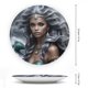 thumbnail image 2 of Sirena negra Plato decorativo de porcelana fina (bone china), plato decorativo de cerámica para hogar, oficina, soporte de pared, platos decorativos para dormitorio - 6 pulgadas (15 cm), 2 of 6