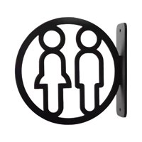 Magideal - Letrero De Baño, Letrero De Baño, Calcomanía Acrílica Para Pared, Placa De Letrero De Baño Moderna Para Decoración De Paredes De Baño, Restaurantes Y Hombre Y Mujer