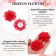 thumbnail image 3 of Flores de Gasa Uxcell, Apliques de Flores de Tela para Costura, Adornos para Manualidades de Bricolaje, Decoración de Ropa, Diademas, Bodas y Fiestas, Rojo, 3 of 7