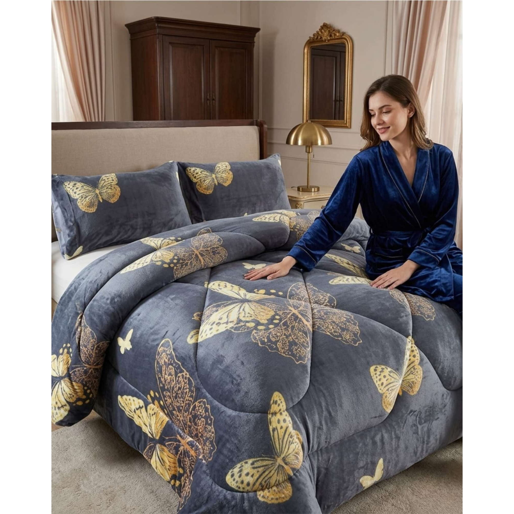 Myl Todo Hogar - Plumón Térmico 2 Plazas Plush Y Chiporro Extra Cálido Invierno