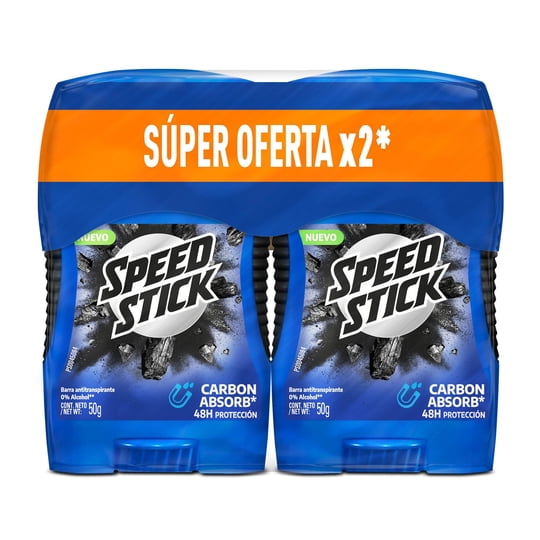 Desodorante Barra Speed Stick Carbon Absorb Pack Hombre