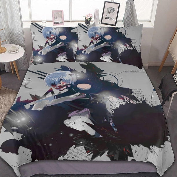 Anime Tokyo Ghoul3 Pieces Bedding Se Soft Comforter Se Decor Bedroom Gif