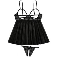 Citotools - Lenceria Vestido Senos Libres Tanga Entrepierna Abierta Sexy