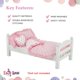 thumbnail image 3 of Juego de ropa de cama Emily Rose Pink Heart para muñecas de 18 pulgadas, 3 of 9