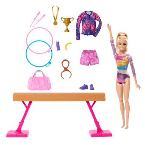 Barbie Profesiones Set De Juego Gimnasta Cabello Rubio