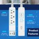 thumbnail image 3 of Extensor de salida Power Strip LIDER, 3 receptáculos, 2 USB tipo C, 3 of 8