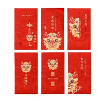 Bothyi - Sobres Rojos De Año Nuevo Chino, Dinero De La Suerte Para Cumpleaños, Festival De Primavera, 6 Uds.