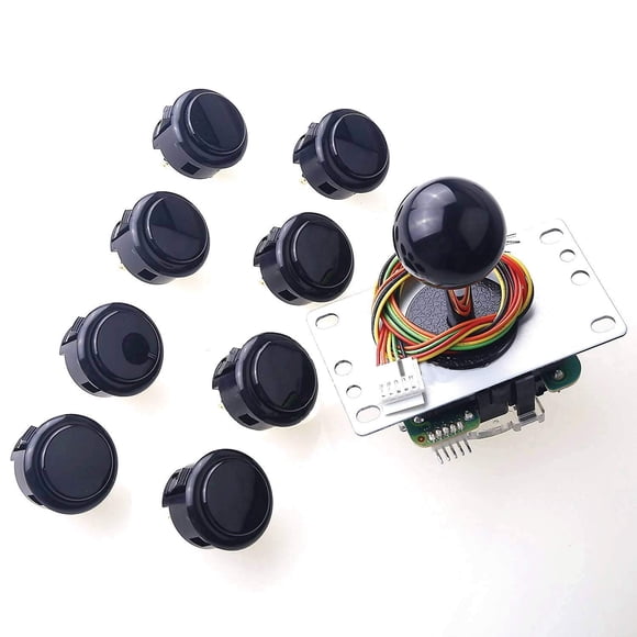 Joystick SANWA JLF-TP-8YT + Kit de 8 Botones Negro
