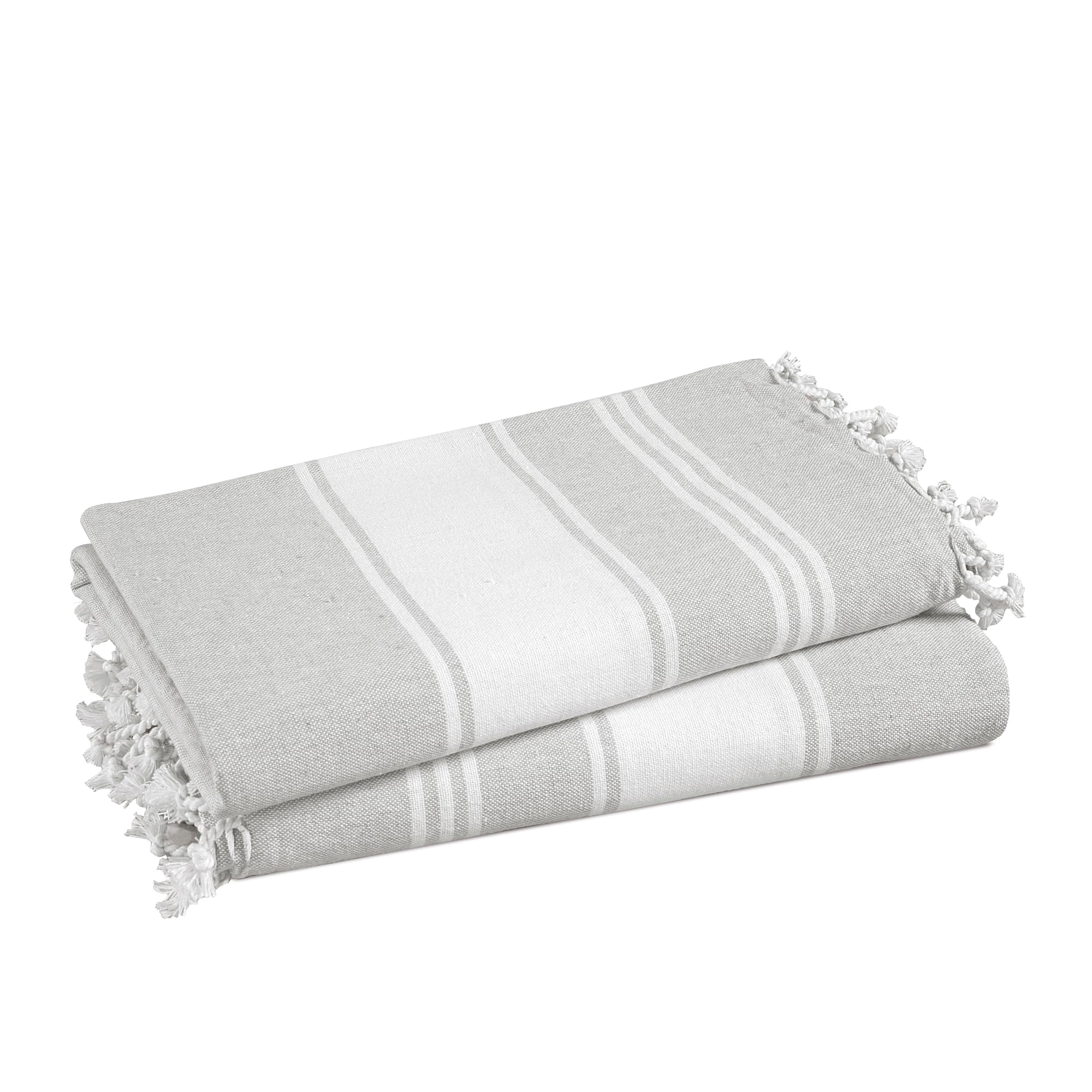 Toalla De Playa Lane Linen Extra Grande, 39 X 71 Cm, 2 Unidades, Color Gris