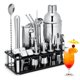 thumbnail image 1 of Set de coctelera KINGROW de acero inoxidable de 23 piezas con soporte, 1 of 7