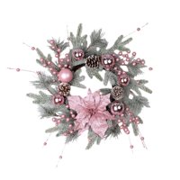 Magideal - Corona Navideña, Corona Navideña, Decoración De Inauguración De La Casa, Corona Navideña Para Puerta De Entrada, Guirnalda Navideña Para Balcón/Chimen 50Cm